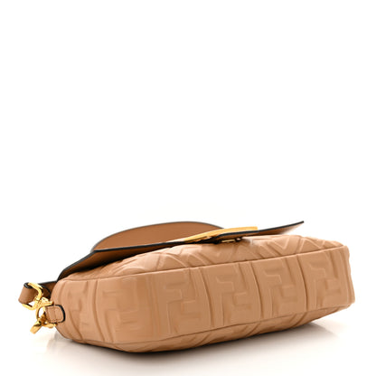 Fendi Nappa FF 1974 Embossed Baguette Miele Scuro 4 of 11