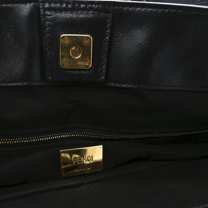 Fendi Vitello Glacier Medium FF Tote Black 6 of 10