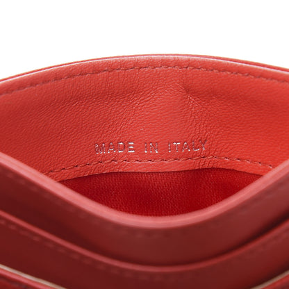 Chanel Lambskin Camellia Embossed Card Holder Red 9 of 11