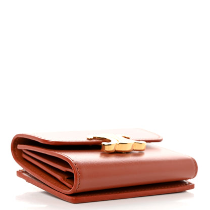Celine Calfskin Compact Triomphe Wallet With Coin Purse Tan 4 of 8