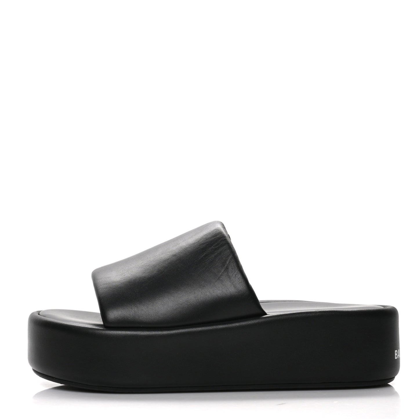 Smooth Nappa Logo Rise Platform Sandals 41 Black White