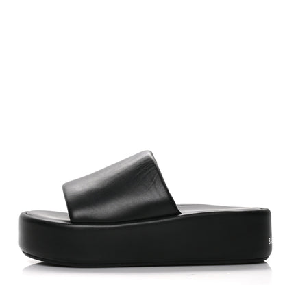 Balenciaga Smooth Nappa Logo Rise Platform Sandals 41 Black White 1 of 7
