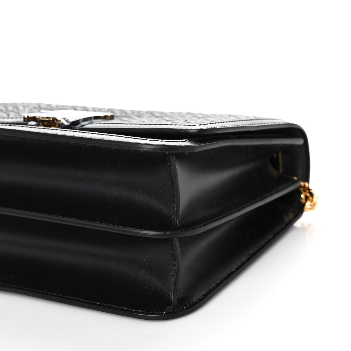 Calfskin Monogram Embossed Medium TB Chain Bag Black