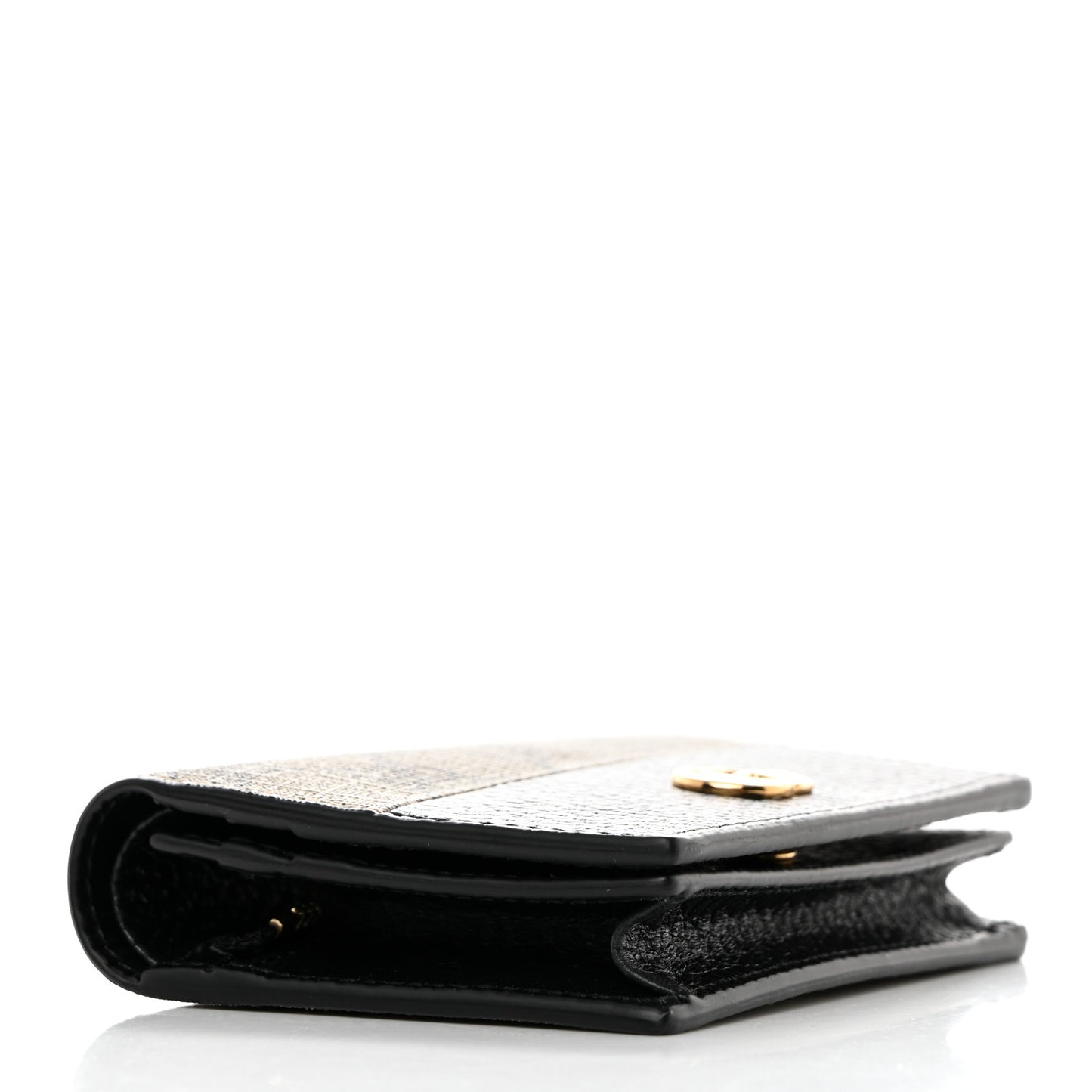 Dollar Calfskin GG Supreme Monogram GG Marmont Card Case Black Beige Ebony