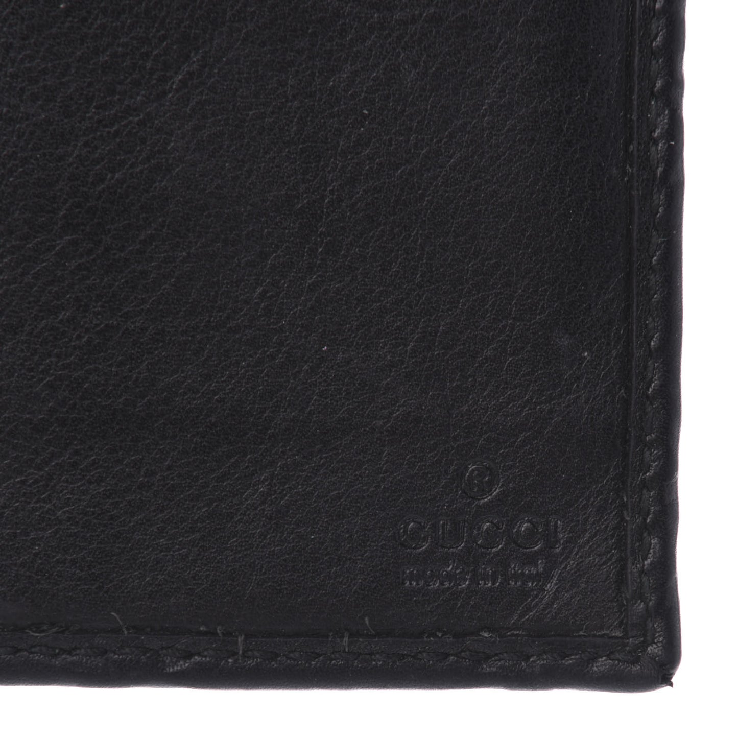 Guccissima Margaux Calfskin Metal Bar Chain Wallet Black