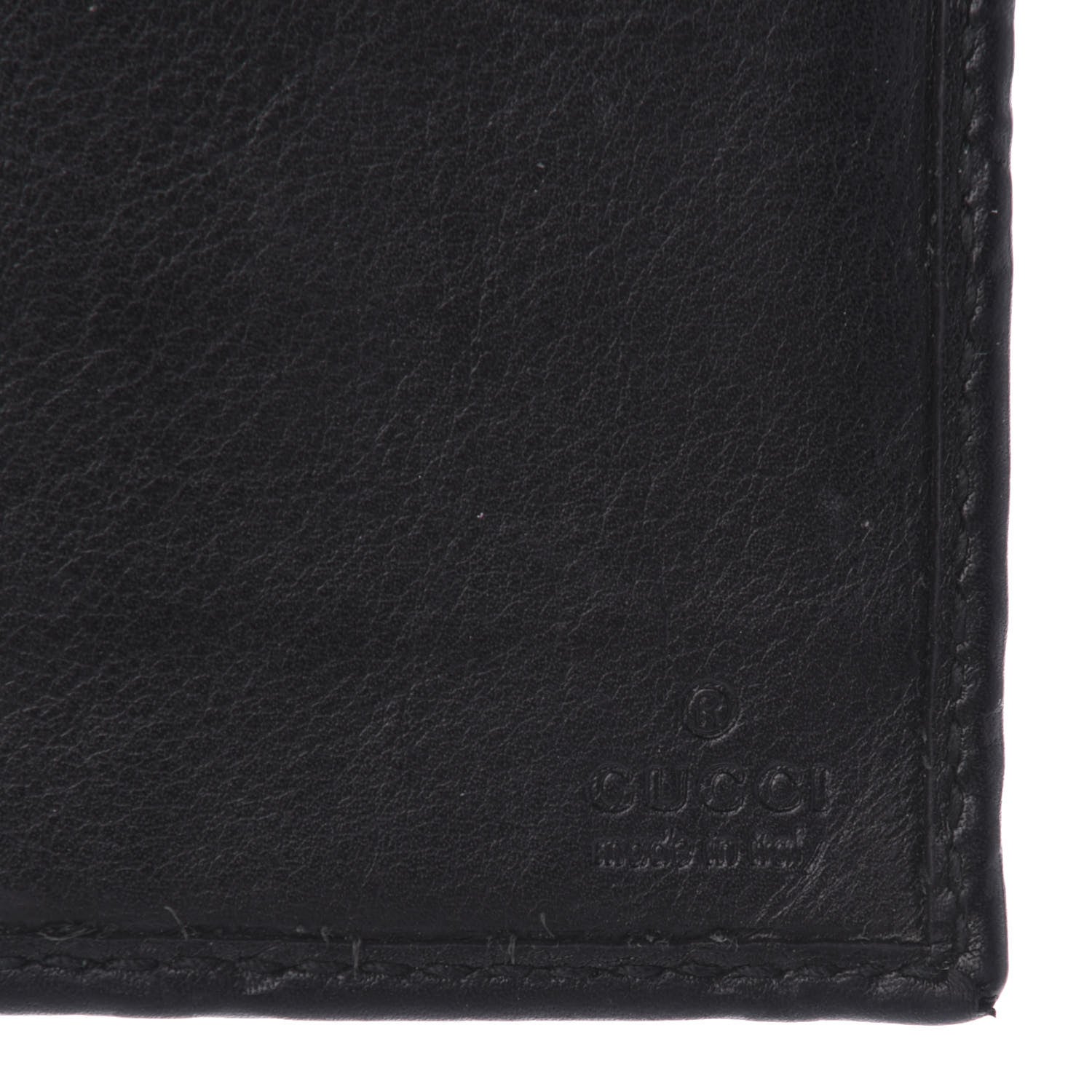 Gucci Guccissima Margaux Calfskin Metal Bar Chain Wallet Black 6 of 8