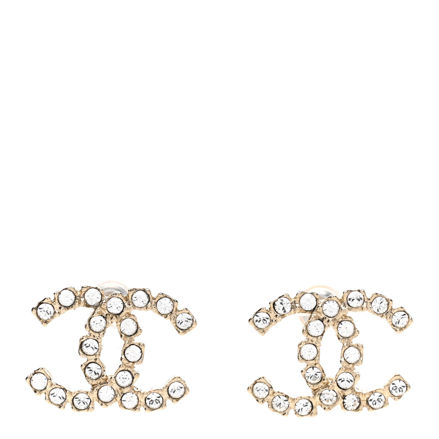 Crystal CC Earrings Light Gold