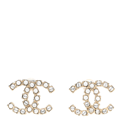 Chanel Crystal CC Earrings Light Gold 1 of 4