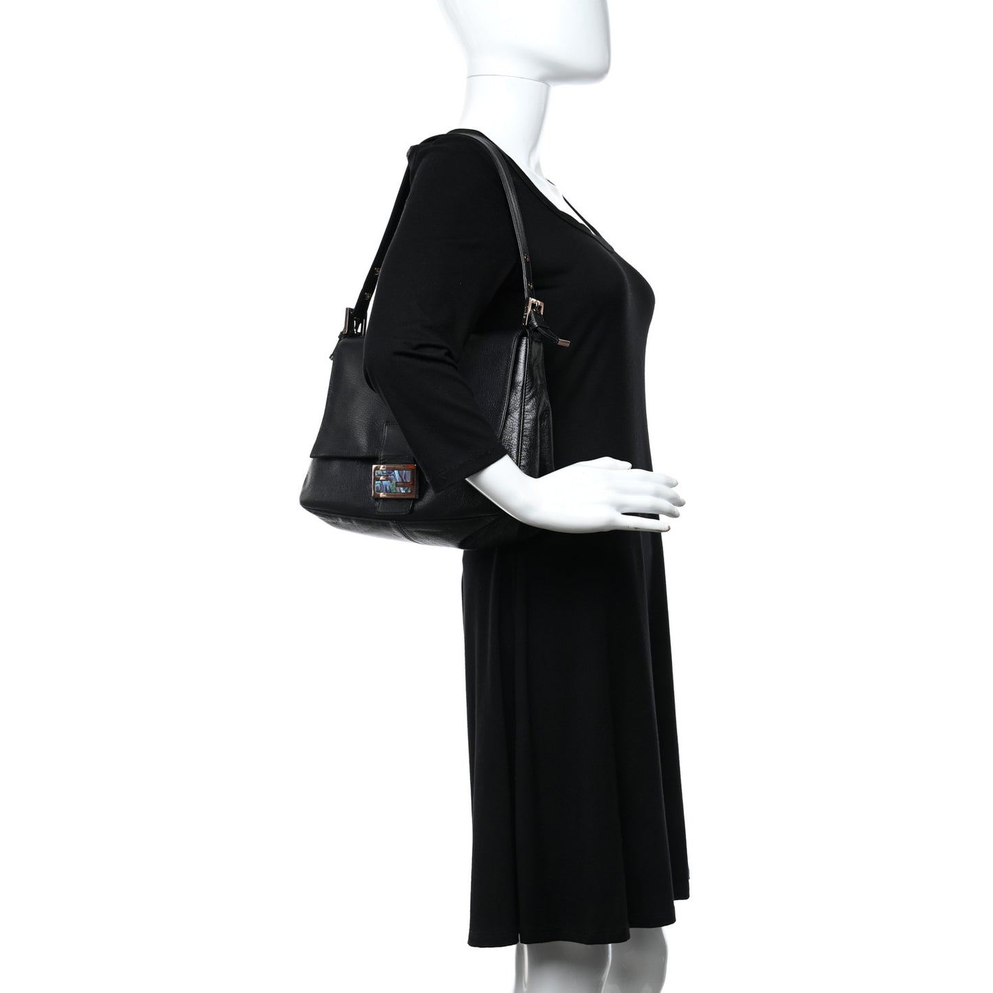 Calfskin Forever Mama Baguette Black