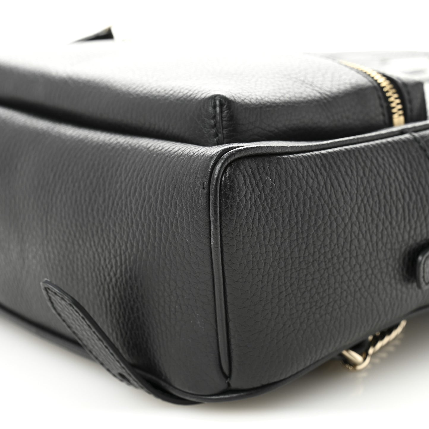 Pebbled Calfskin Soho Chain Backpack Black