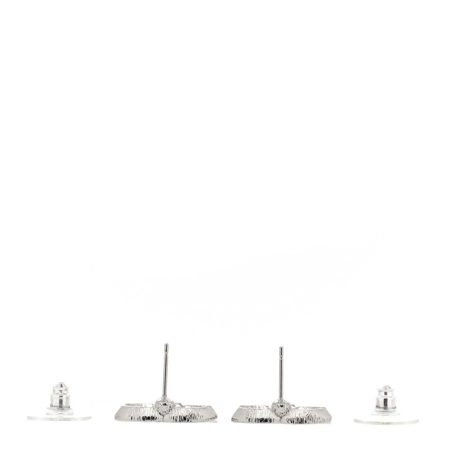 Chanel Crystal CC Earrings Silver 3 of 4