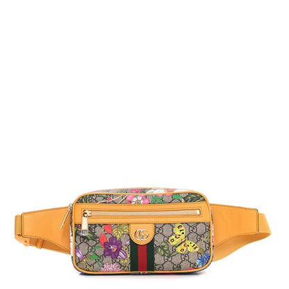 Gucci GG Supreme Monogram Flora Medium Ophidia Belt Bag Beige Multicolor Crop 1 of 8