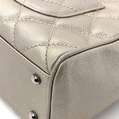 Chanel Metallic Caviar Quilted Timeless Bowler Silver 14 of 14