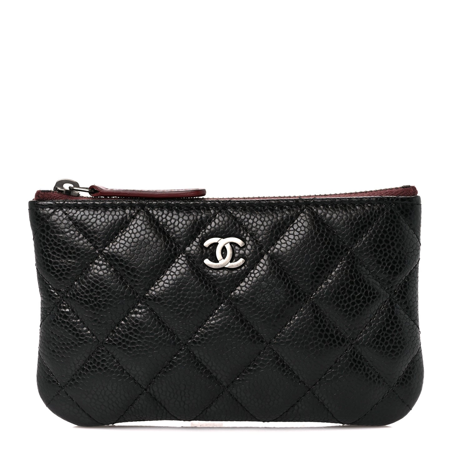 Caviar Quilted Small Cosmetic Case Black