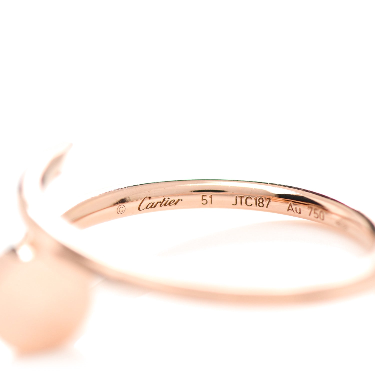 Cartier 18K Pink Gold Small Juste Un Clou Ring 51 5.75 4 of 5