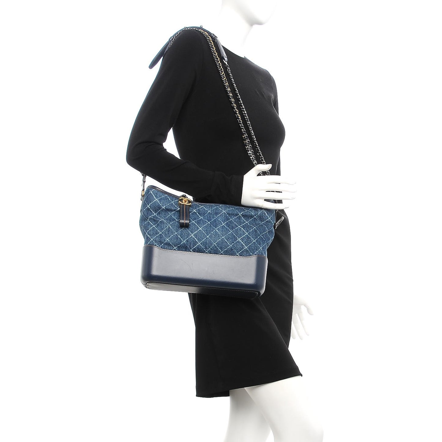 Denim Calfskin Medium Gabrielle Hobo Blue
