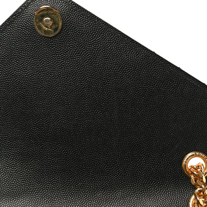 Saint Laurent Grain De Poudre Textured Mixed Matelasse Triquilt Medium Monogram Satchel Black 14 of 16