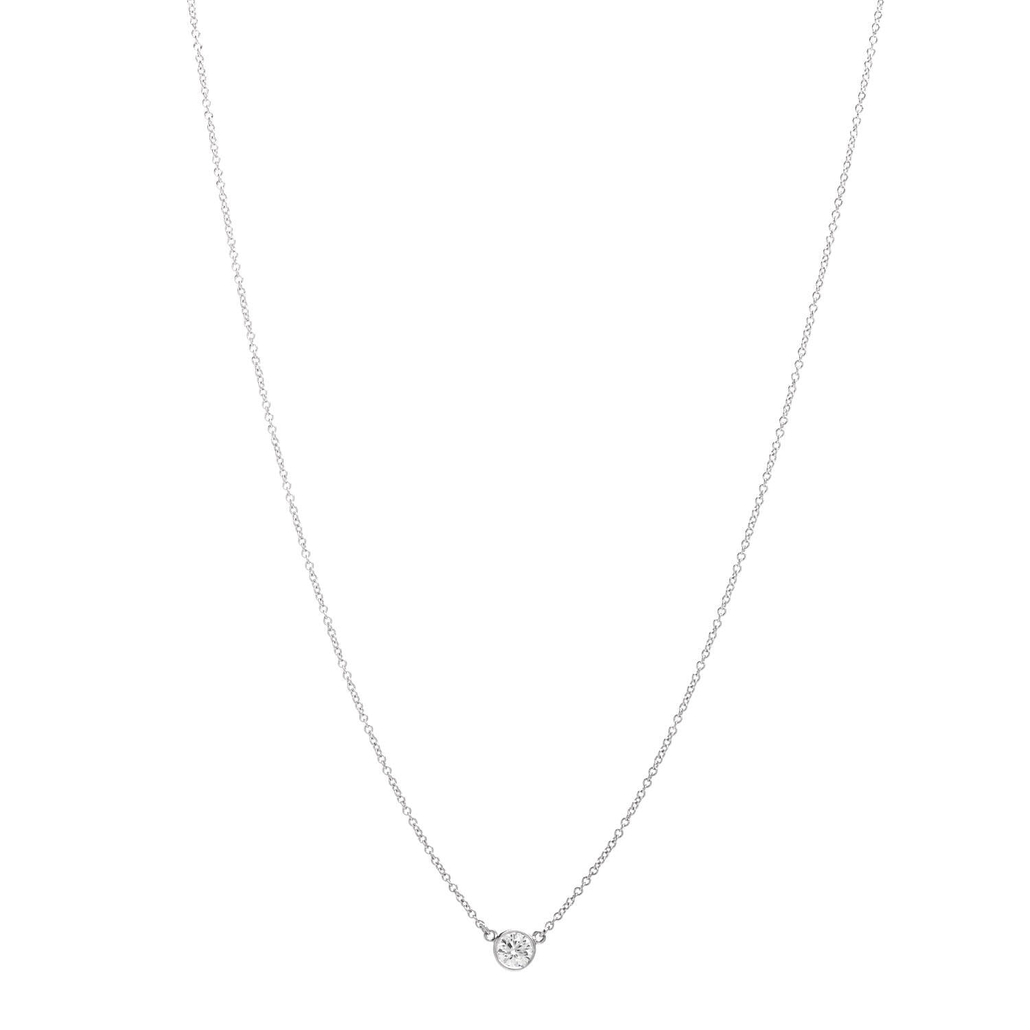 Tiffany Platinum Diamond .30ct Elsa Peretti Diamonds by the Yard Pendant Necklace 1 of 4