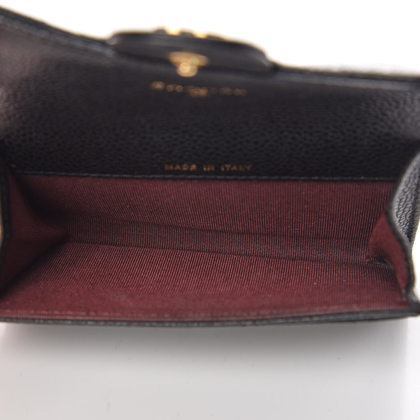 Caviar Quilted Flap Card Holder Black