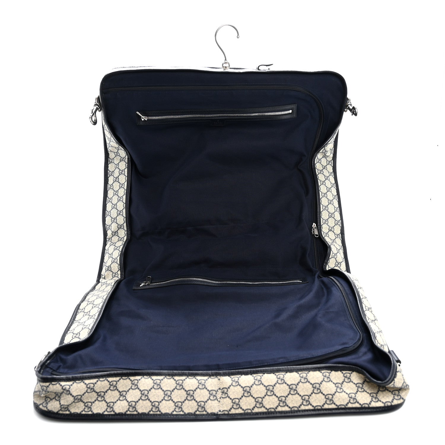 Gucci GG Supreme Monogram Web Savoy Garment Bag Beige Blue 4 of 10