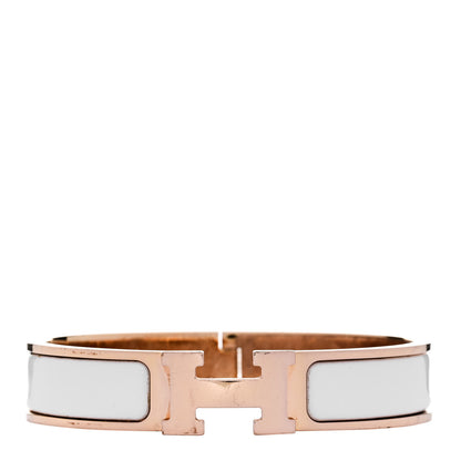 Hermes Enamel Narrow Clic Clac H Bracelet PM White 1 of 4