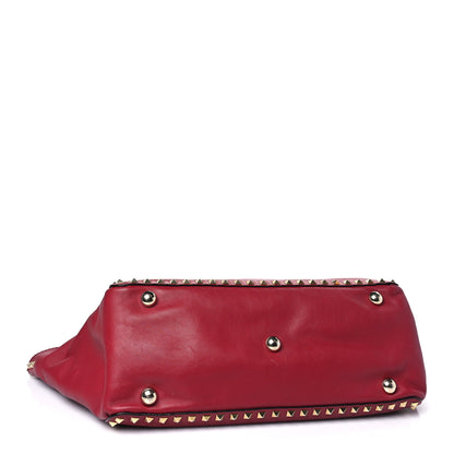 Valentino Garavani Vitello Medium Rockstud Tote Rosso Valentino 4 of 8