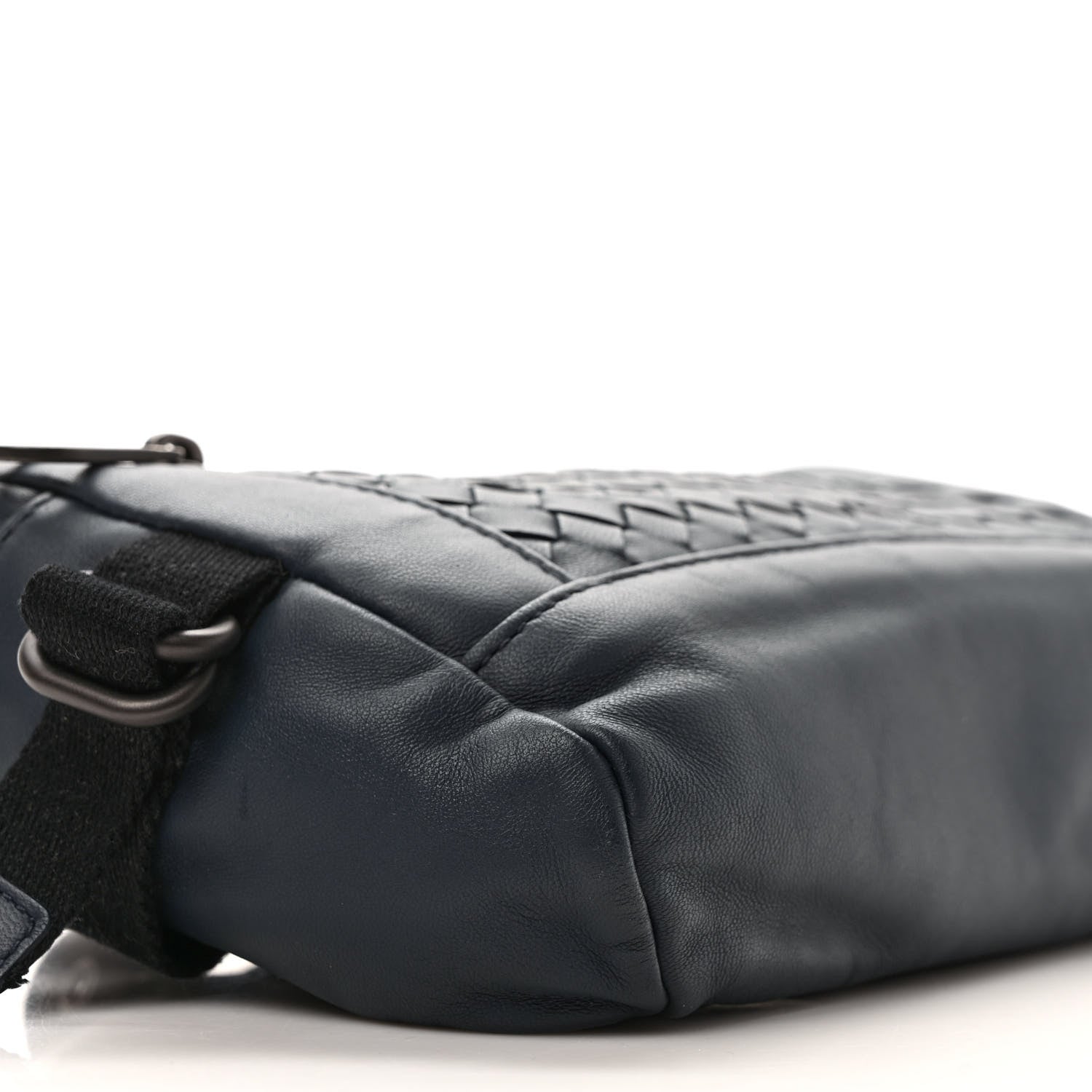 Bottega Veneta Calfskin Intrecciato Belt Bag Blue 7 of 8