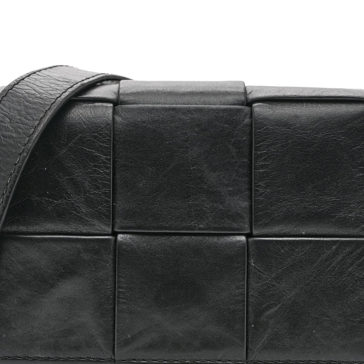 Bottega Veneta Crinkled Lambskin Maxi Intrecciato Extra Mini Cassette Crossbody Bag Black 7 of 9