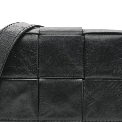 Bottega Veneta Crinkled Lambskin Maxi Intrecciato Extra Mini Cassette Crossbody Bag Black 7 of 9