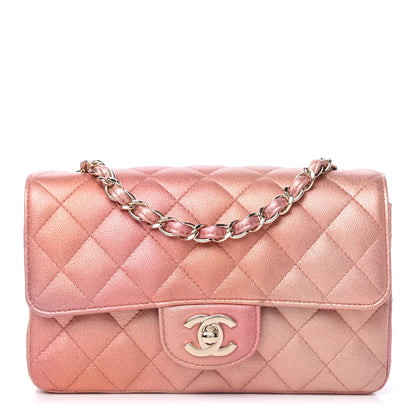 Chanel Metallic Lambskin Quilted Ombre Mini Rectangular Flap Pink 1 of 10