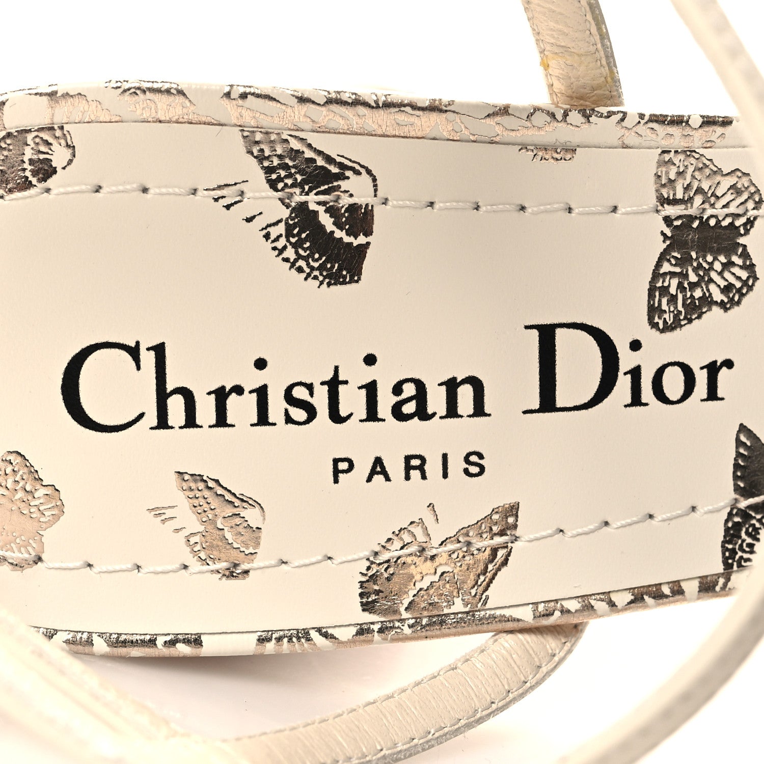Christian Dior Canvas Lurex Embroidered Dway 80mm Sandals 38 White Gold 8 of 9