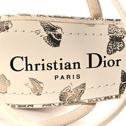 Christian Dior Canvas Lurex Embroidered Dway 80mm Sandals 38 White Gold 8 of 9