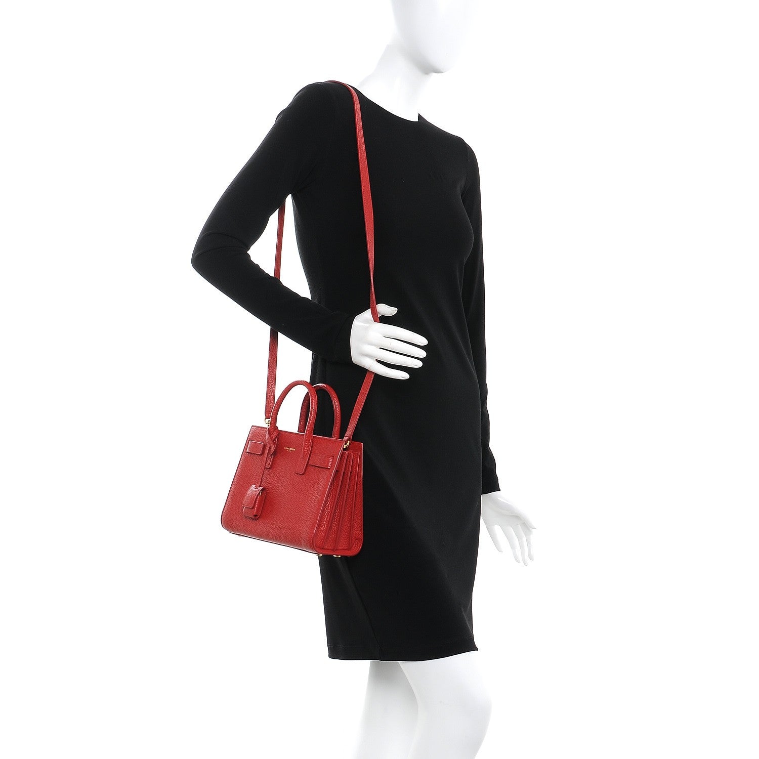 Saint Laurent Grained Calfskin Nano Sac De Jour New Red 2 of 8