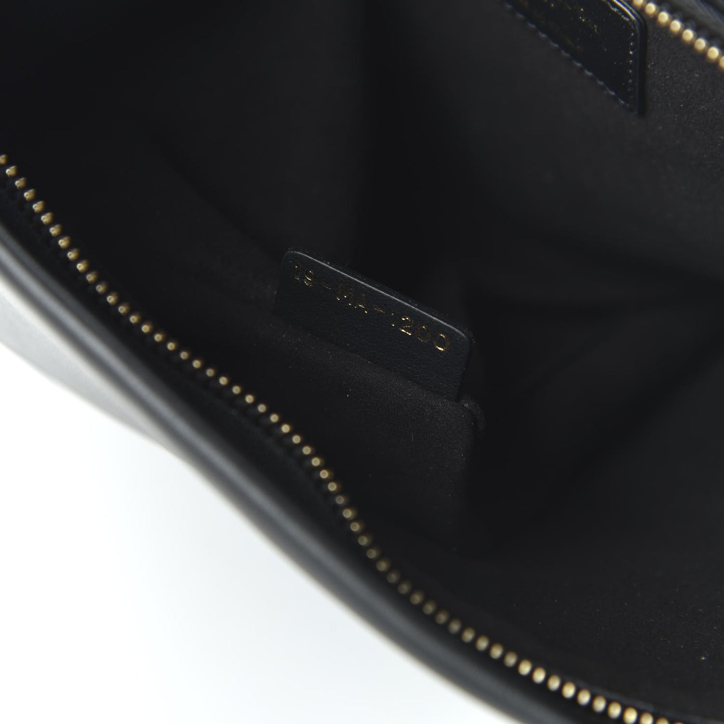 Calfskin Embossed Logo Zip Clutch Black
