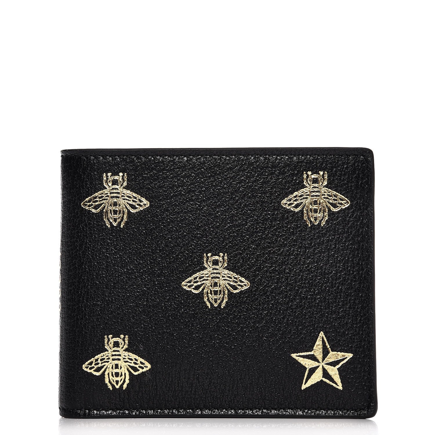 Gucci Calfskin Bee Star Bi-Fold Wallet Black 1 of 7