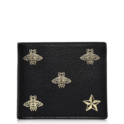 Gucci Calfskin Bee Star Bi-Fold Wallet Black 1 of 7