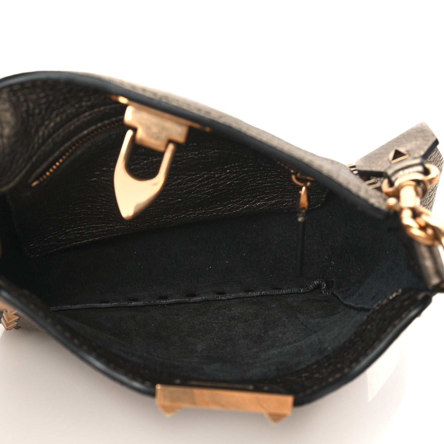 Valentino Garavani Metallic Pebbled Calfskin Mini Rockstud Flip-Lock Messenger Bag Sasso 5 of 6
