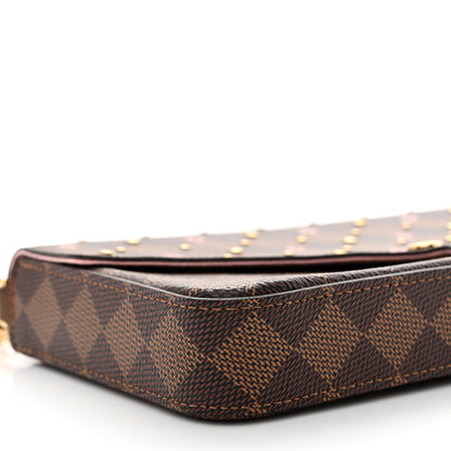 Louis Vuitton Damier Ebene Studded Pochette Felicie Chain Wallet 11 of 13