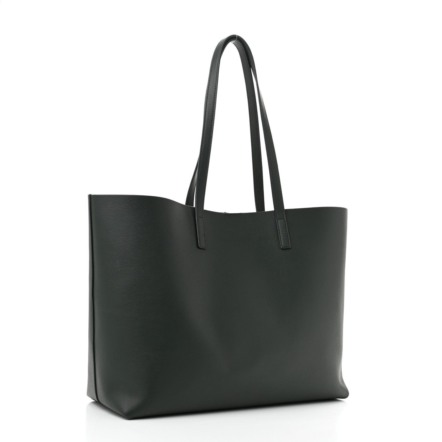 Saint Laurent Calfskin Large Shopping Tote Dark Green 4 of 12