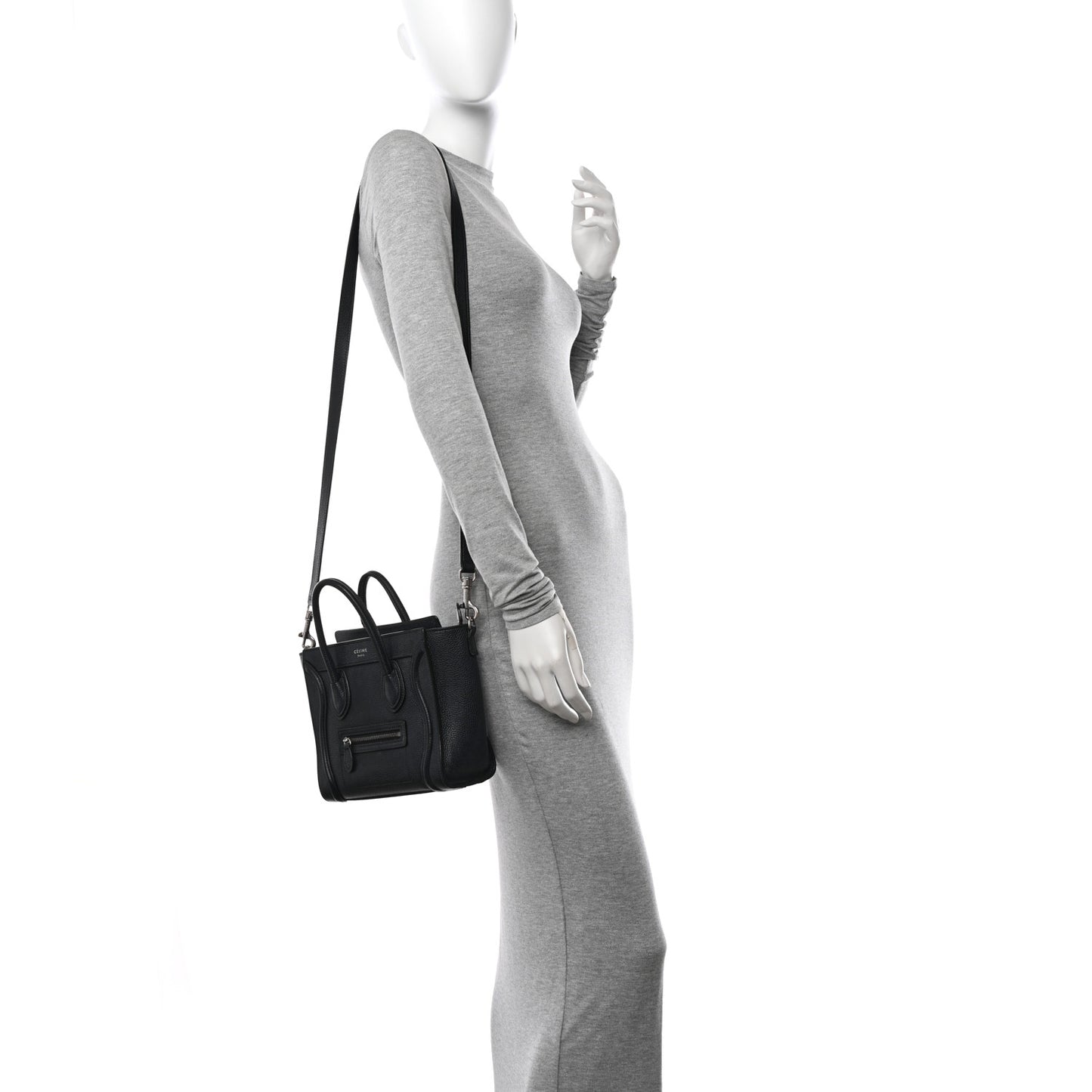 Drummed Calfskin Nano Luggage Black