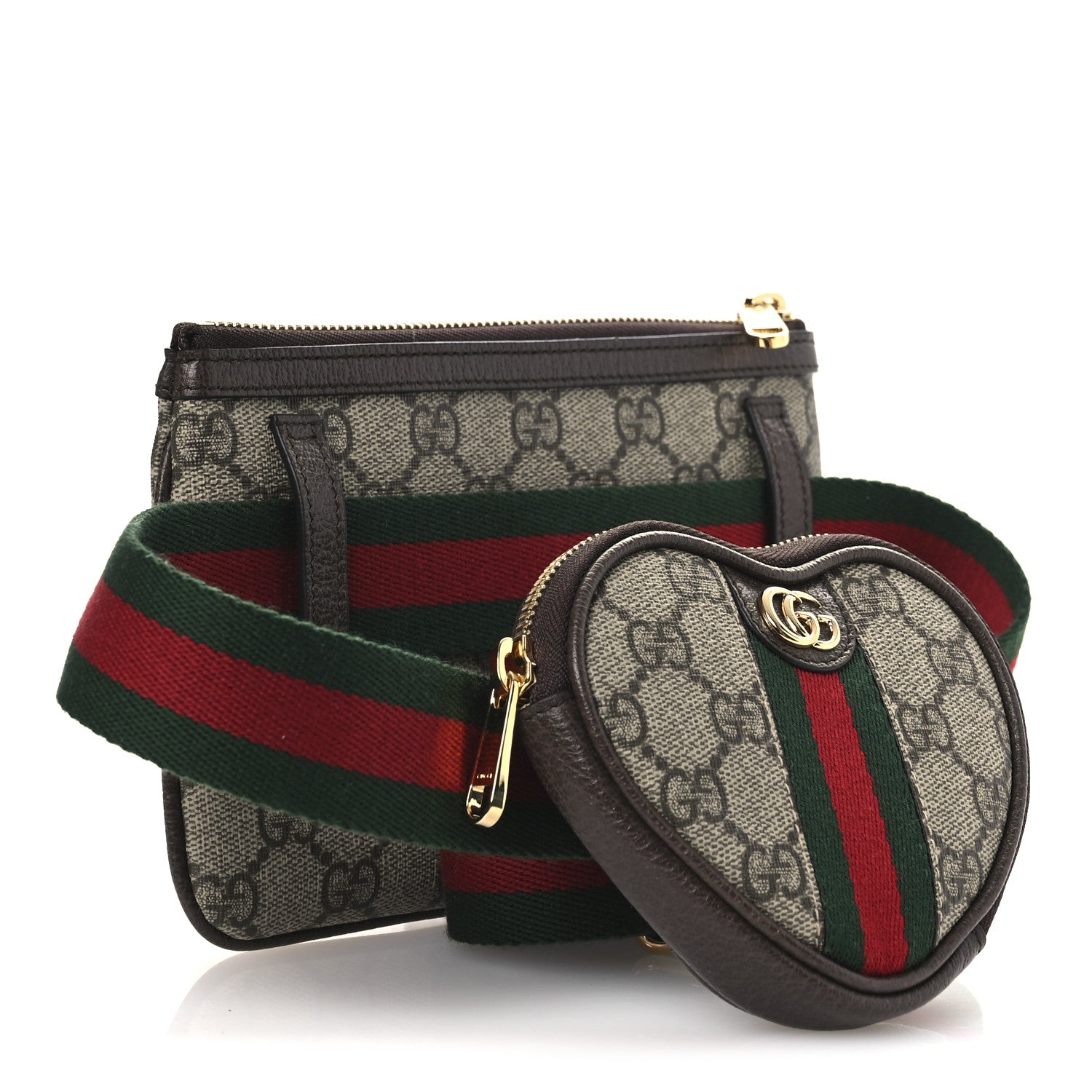 Gucci GG Supreme Monogram Web Ophidia Utility Belt Bag 85 34 Beige Ebony New Acero 3 of 11