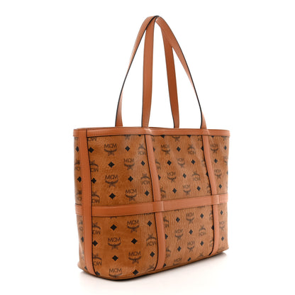 MCM Visetos Medium Delmy Shopper Tote Cognac 3 of 10