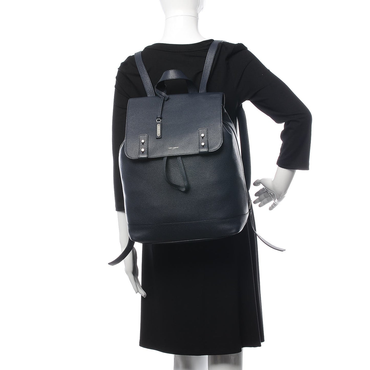 Grained Calfskin Sac De Jour Souple Backpack Navy