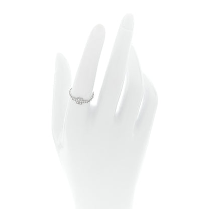 Tiffany 18K White Gold Diamond T Chain Ring 53 6.5 2 of 5