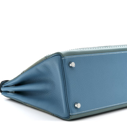 Hermes Veau Doblis Taurillon Clemence Evergrain Ghillies Kelly Retourne 35 Turquoise Ciel 9 of 11