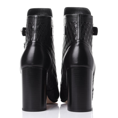 Chanel Lambskin Quilted Pearl CC Cap Toe Short Boots 39.5 Black 6 of 11