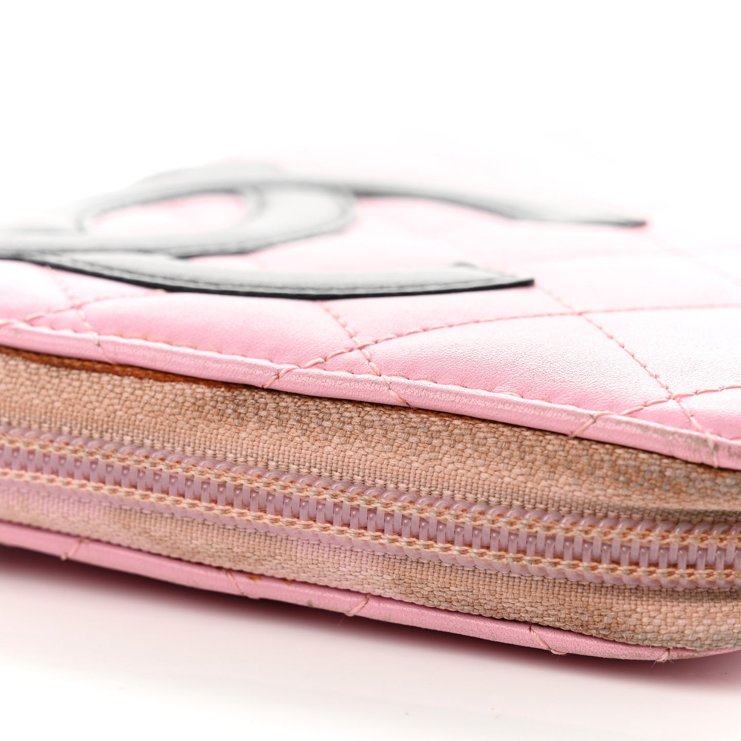 Calfskin Cambon Zip Around Organizer Wallet Pink
