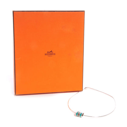 Hermes Palladium Lacquered Pop H Pendant Necklace Emerald 6 of 6