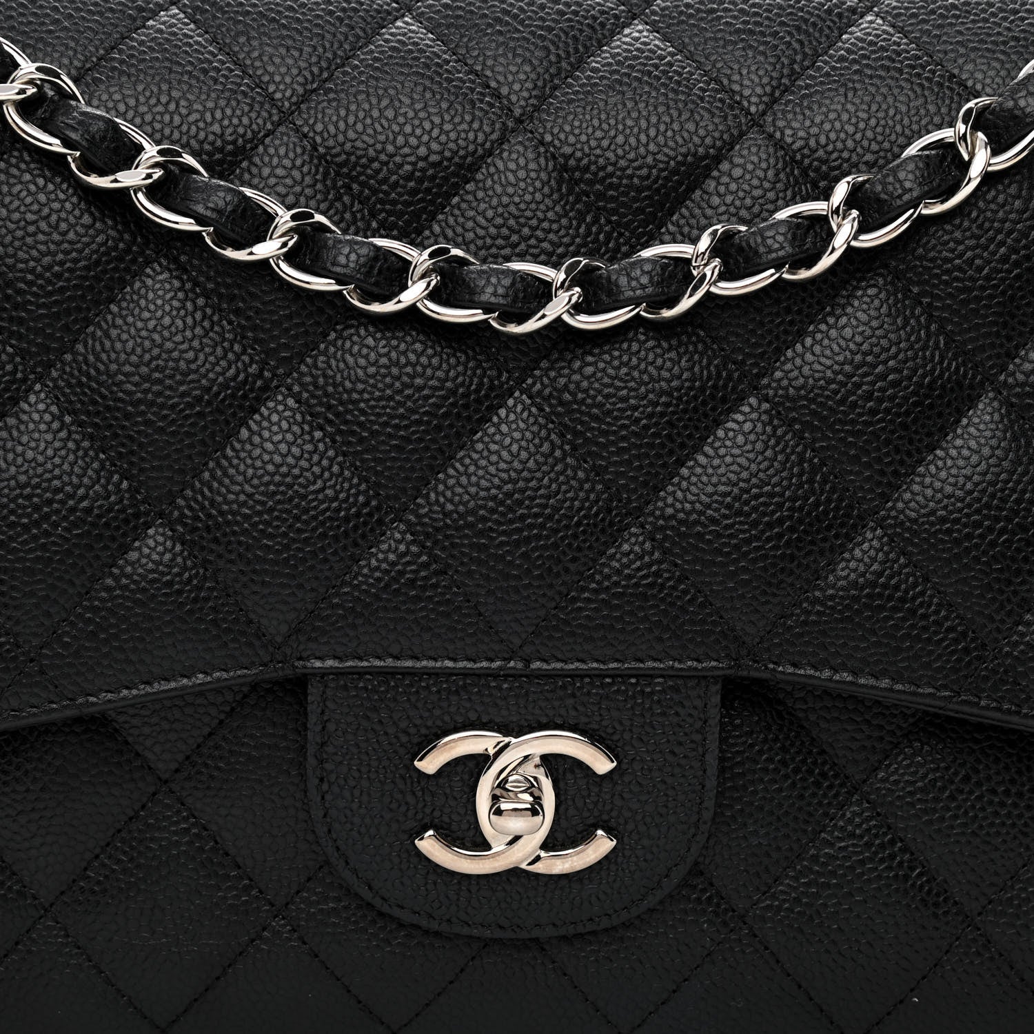 Chanel Caviar Quilted Jumbo Double Flap Black 8 of 10