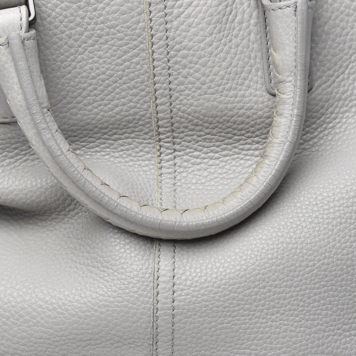Cervo Deerskin Shopping Tote Light Grey